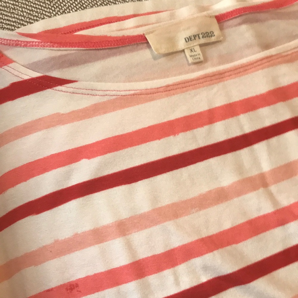 Coral Striped Shirt Size Xl - Picture 5 of 5